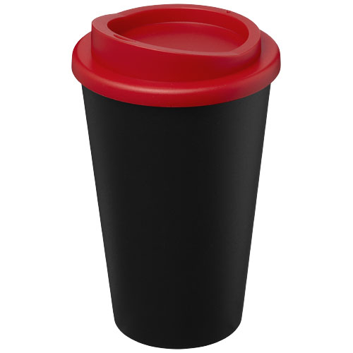 Gobelet publicitaire recyclé 350ml Americano® noir / Rouge